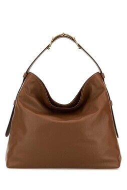 Gucci Hobo Leather Shoulder Bag Camel Tan Brown
